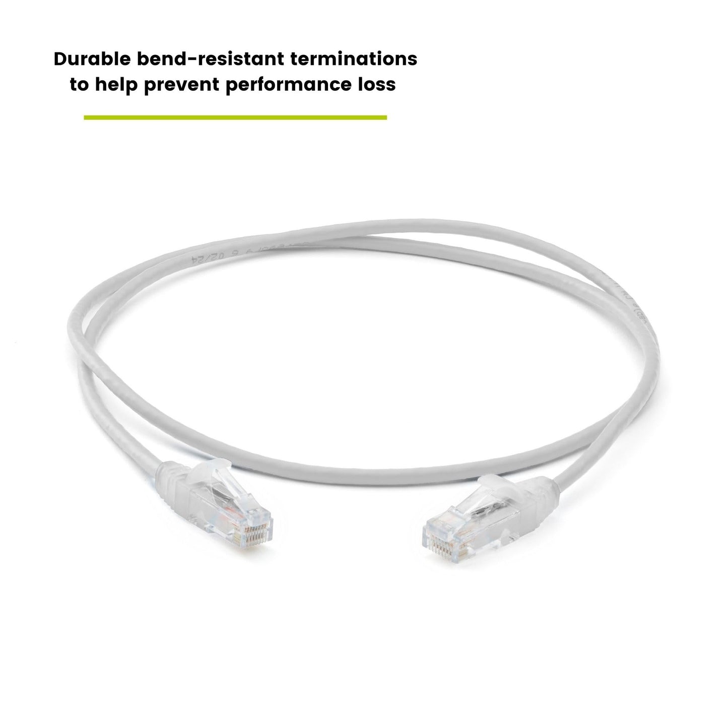 TRUECABLE Cat6 Component Rated Patch Cable, Unshielded (U/UTP), 3ft, White, 28AWG Stranded Pure Copper, Snagless 10G High-Speed Ethernet Cable, PoE++ 4PPoE 100W, UL Listed, RoHS-3, 1 Pack