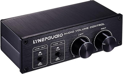 Volume Controller, Audio Volume Control Box, Passive Audio Volume Controller with Fully-Balanced & Single-Ended Mode XLR & RCA Interface for Home Stereo System Pre-Amplifier Speaker