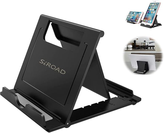 SIROAD Foldable Portable and Angle Adjustable Phone Tablet Stand Holder for Desktop,Compatible with iPhone 15 14 13 12 11 iPad Pro Air Mini Kindle Galaxy Google PIXL (Large Size)