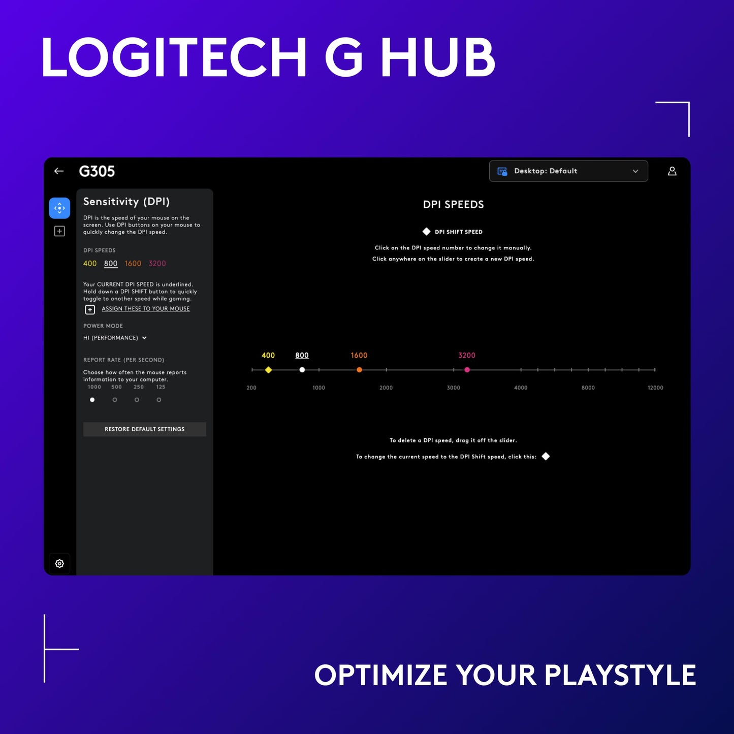 Logitech G305 Lightspeed Wireless Gaming Mouse, Hero Sensor, 12,000 DPI, Lightweight, 6 Programmable Buttons, 250h Battery, On-Board Memory, Compatible with PC, Mac - Black
