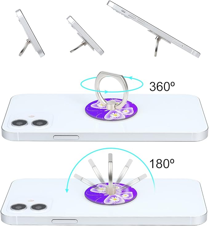 Bonoma Phone Ring Holder, 3 Pack Universal Finger Ring Stand Grip Kickstand Ring for All Smartphones (Butterfly B)