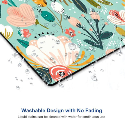 Mouse Pad, Cute Abstract Floral Mouse Pad for Women, Washable Square Cloth Mousepad for Office Laptop, Non-Slip Rubber Computer Mouse Pads for Wireless Mouse, Personalized Mouse Pads for Desk