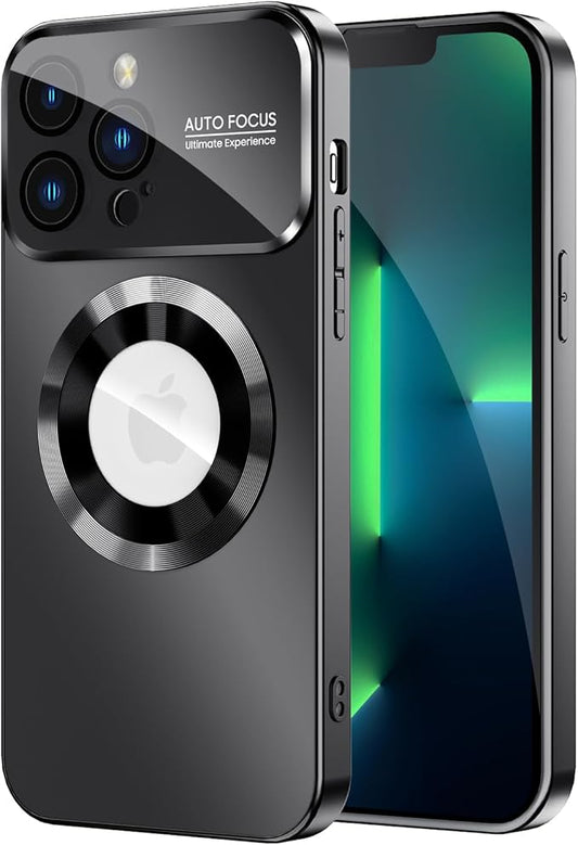 Magnetic for iPhone 13 Pro Max Case, Compatible with MagSafe, Built-in Camera Lens Protector, Logo View, Military Grade Drop Proof Phone Case Cover, Black