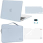 MOSISO Compatible with MacBook Air 13 inch Case 2025 2024 2023 2022 M4 A3240 M3 A3113 M2 A2681, Hard Shell&Sleeve Bag&Keyboard Skin&Webcam Cover&Screen Film for MacBook Air 13.6 inch, Baby Blue