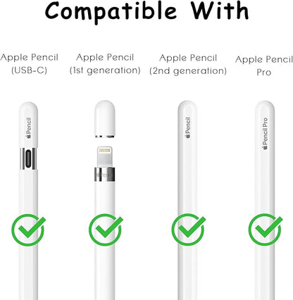 6 Pack Fine Point Replacement Tips Compatible with Apple Pencil 2nd Generation, Apple Pencil 1st Generation & Apple Pencil USB-C Colorful Nibs (Original/Clear/Clear Pink/Clear Blue)