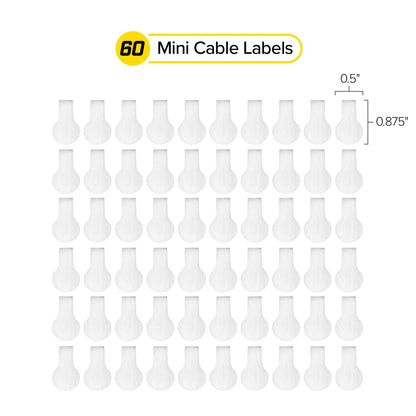 Wrap-It Storage Cable Labels - Mini (60 Pack) White