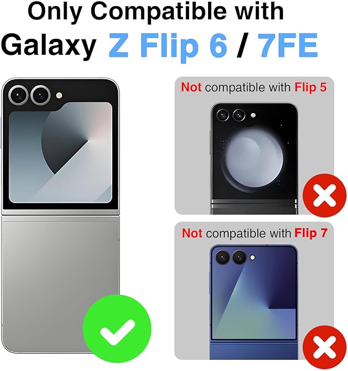 STORMTAL for Samsung Galaxy Z Flip 6 Case/Z Flip 7 FE Case, Hinge Protection, Built-in Screen Protector, Wireless Charging, Slim Rugged Phone Protective Case for Galaxy Z Flip 6