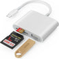 SD Card Reader, USB 3.0 Type C High Speed to SD/TF Card Adapter for iPhone 15/16 Pro Max Memory Card Reader with SD MicroSD USB 3 Port for Mac/iPad/MacBook Pro/Air Android Phone Tablet
