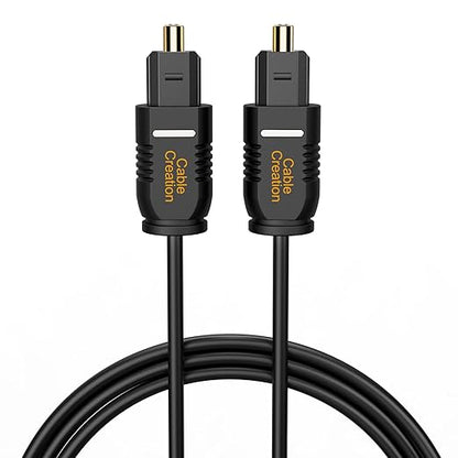 CableCreation Optical Digital Audio Cable 3.3FT, Thin Fiber Optic Toslink Gold Plated S/PDIF Cord for Home Theater, Sound Bar, TV, PS4, VD/CD Player, Game Console& More, Black