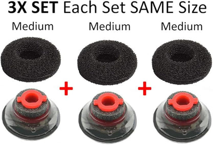 3X Ultra Comfort Eartips Ear Buds Replacement Earphone Ear Tips Kits Earpads Foam Set Cushion for Plantronics Voyager 5200 5220 5210 Series Bluetooth Headset Headphone (Medium M)