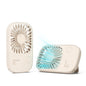 JISULIFE Handheld Mini Lash Fan with Bracket, Small Portable USB Rechargeable Personal Makeup/Eyelash Fan with 3 Speeds for Women Mom Girls Office Outdoor Travel Beige