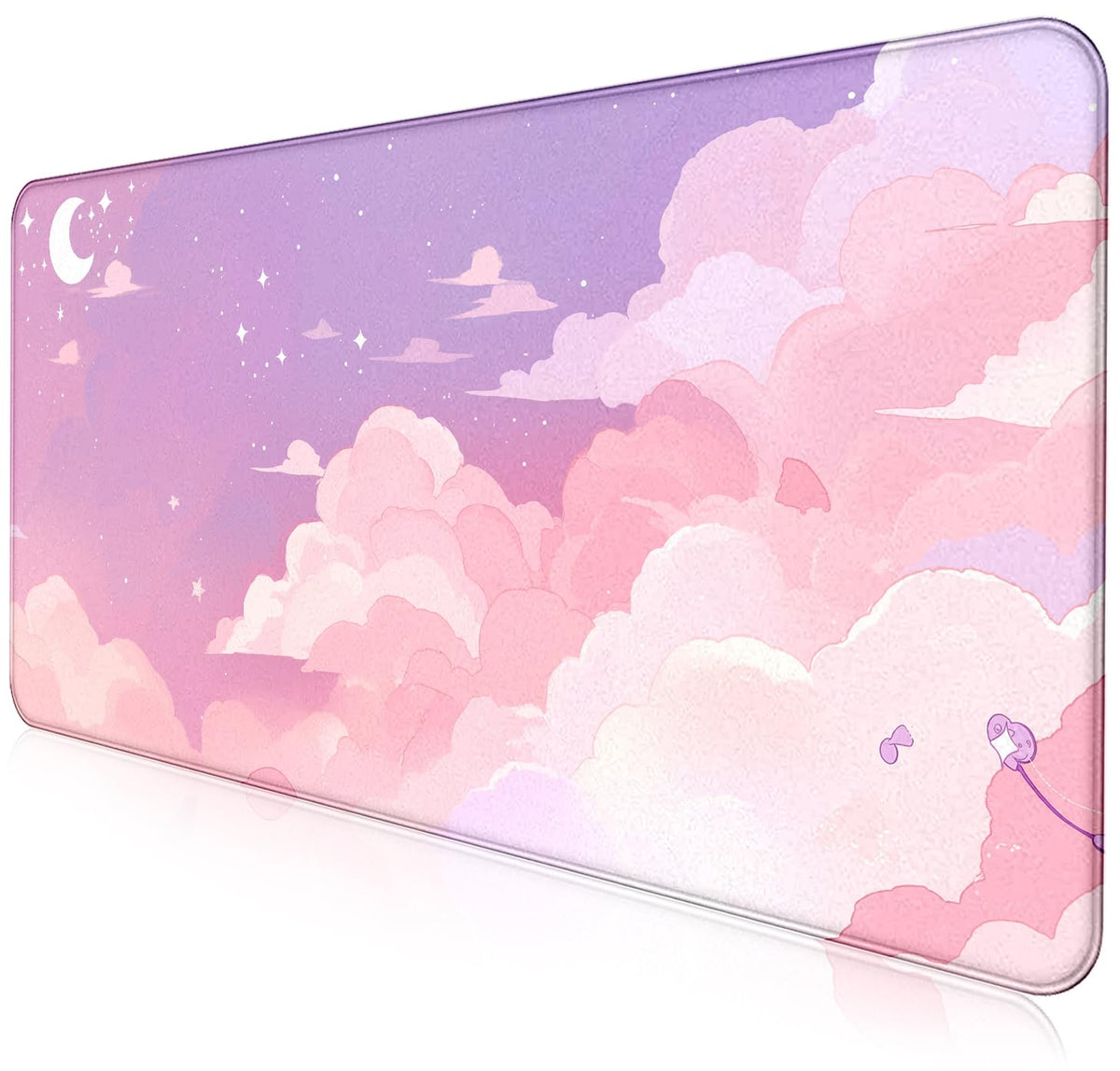 Gray Forest Mouse Pad with Seam Edge Design, Non Slip Rubber Keyboard Pad