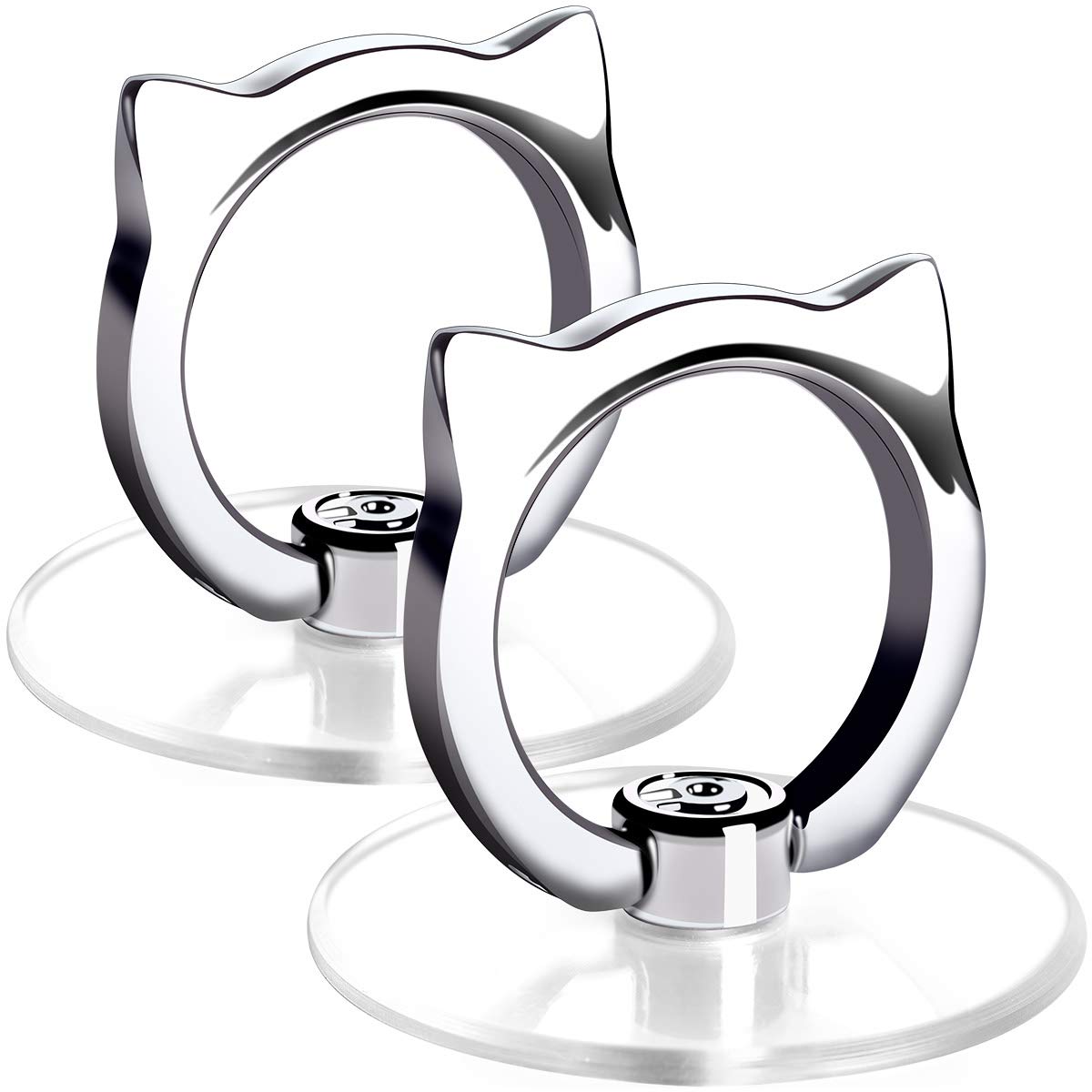 Cat Phone Ring Holder - EI Sonador Clear Cell Phone Ring Holder Transparent Stand Finger Grip (2 Black Cat)