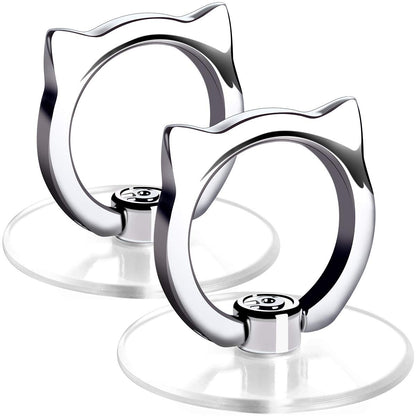 Cat Phone Ring Holder - EI Sonador Clear Cell Phone Ring Holder Transparent Stand Finger Grip (2 Black Cat)