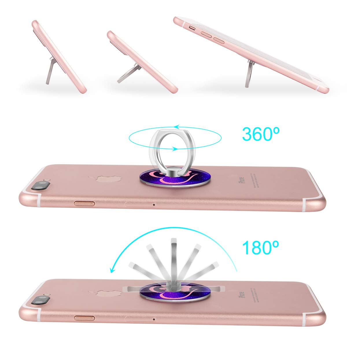 Bonoma Phone Ring Stand, 3 Pack Dog Paws 360 Degree Rotation Finger Grip Stand Holder Compatible with Smartphones and Tablets
