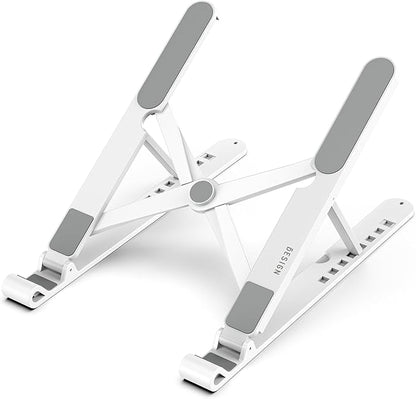 BESIGN LS01 Pro Ergonomic Laptop Stand, Plastic Laptop Riser, Portable and Adjustable Notebook Computer Holder Compatible with 10-14" Laptops (White)