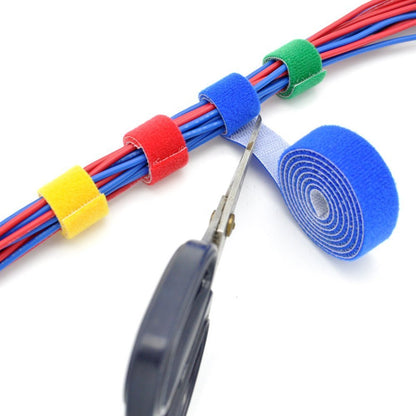 Saisn Reusable Fastening Tape Cable Ties 3/4 Inch Double Side Hook Roll (10 Yard, Black)