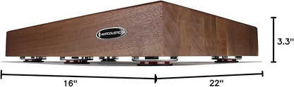 IsoAcoustics Delos Turntable Isolation Butcher Block Series: 2216W2 (22" W x 16" D x 3" H) Walnut