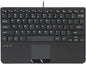 Perixx PERIBOARD-525 US, Wired Mini USB Keyboard with Touchpad - X Type Scissor Keys - 11.18x7.17x1.1 Inches - Build-in 2 USB Hubs - US English
