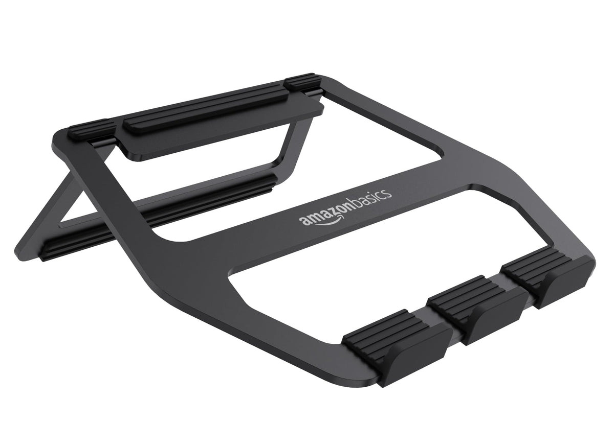 Aluminum Portable Foldable Laptop Stand with Ventilated Cooling, Anti-Slip Design, Travel-Friendly, for Laptops up to 13", Black