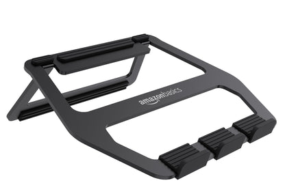 Aluminum Portable Foldable Laptop Stand with Ventilated Cooling, Anti-Slip Design, Travel-Friendly, for Laptops up to 13", Black