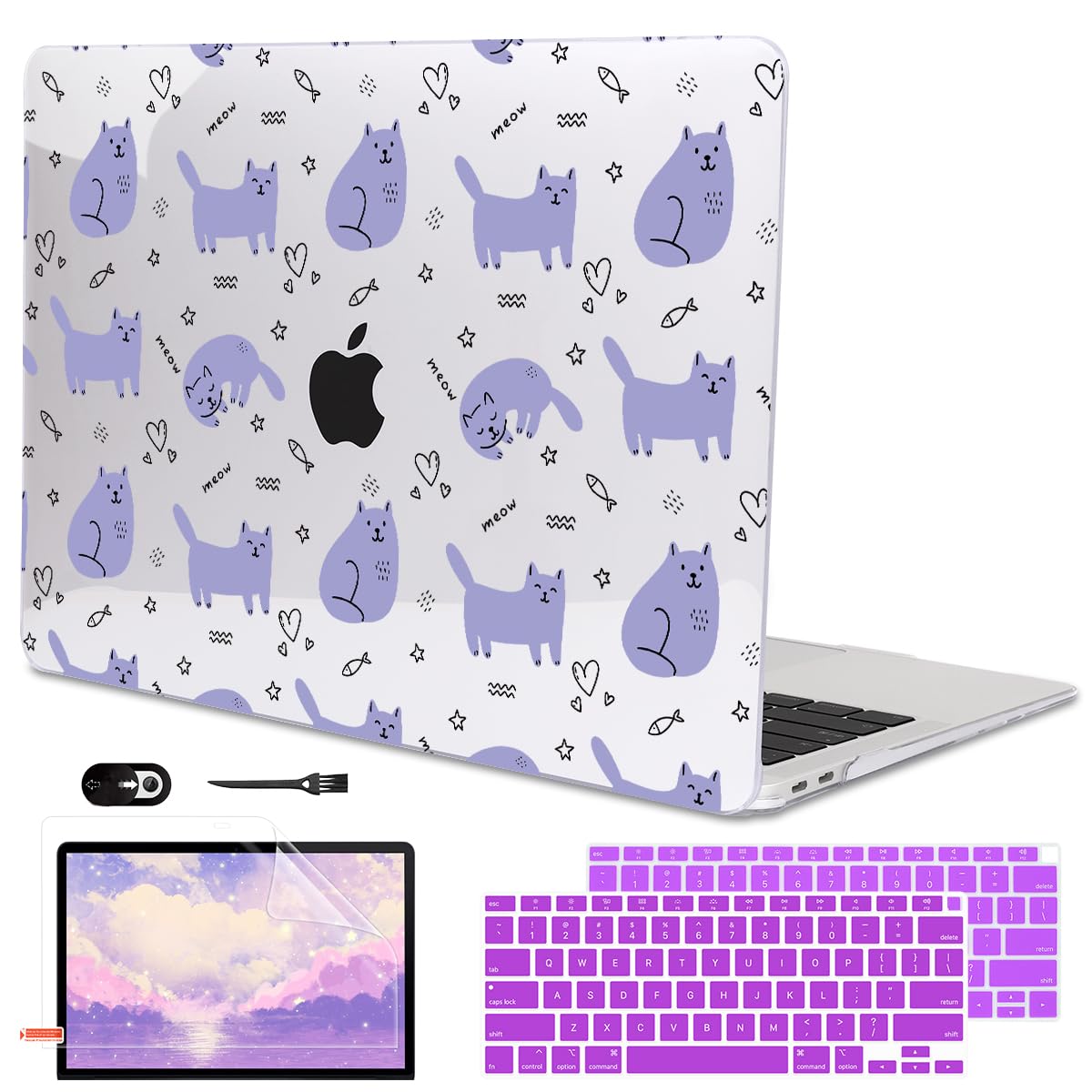 LCMOCICO for MacBook Air 13 inch Case 2020 2019 2018 Release M1 A2337 A2179 A1932, Glitter Crystal Pritned Pattern Hard Case Cover for Mac Air 13.3" Retina Display Touch ID, Astronauts & Spacecraft