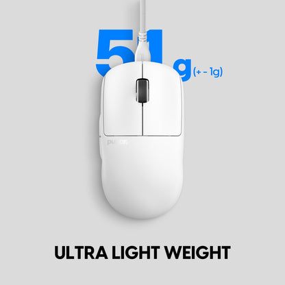 Pulsar Gaming Gears X2 Wired Gaming Mouse, Ultra Lightweight, Optical Switch, 26000 DPI, Motion Sync, PAW3395 Sensor (Medium, Wired, White)