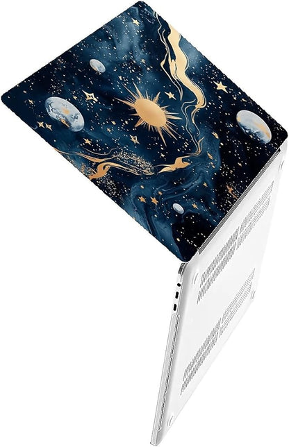 Compatible with MacBook Air 13.3 13.6 Inch Case 2022 2021 2020 2019 Plastic Hard Shell Case Cover,13.3 Air (A1932/A2179/A2337), Moon and Sun