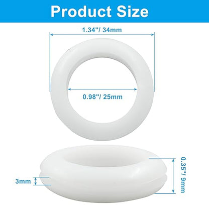 12 Pcs Rubber Grommets, 0.98" Inside Diameter 1" Drill Hole Rubber Wire Grommets O Ring Grommets for Wire, Firewall, Cables, Plugs (White)