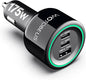 WOTOBEUS 175W Car Charger Dual USB C Adapter: PD 100W & PPS 45W - Super Fast Charging for iPhone 15/14 Max, MacBook Air, iPad Pro, Samsung Galaxy S24/S23 Ultra, Pixel & More Type C Laptops, Grey