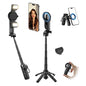 Magnetic Mini Phone Selfie Stick with 2 Fill Light, 360° Rotation Portable Phone Travel Tripod with Remote Control,Magnetic Chuck ＆ Clip Selfie Stick for iPhone Android TIK Tok/Live/Video Recording