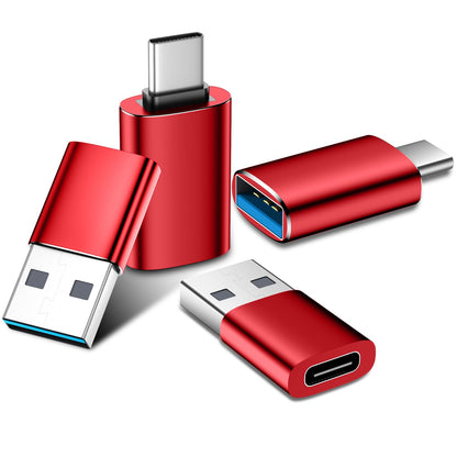Temdan USB to USB C Adapter Combo 4-Pack, 10Gbps Type C Converter