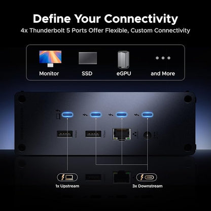 UGREEN Revodok Max 2131 Thunderbolt 5 Dock, 13-in-1, 120Gbps Transfer, Single 8K, Dual 6K60Hz Display, 140W Max Charging, 2.5GbE, SD/TF 4.0, for Thunderbolt 5/4 MacBooks and Windows Laptops