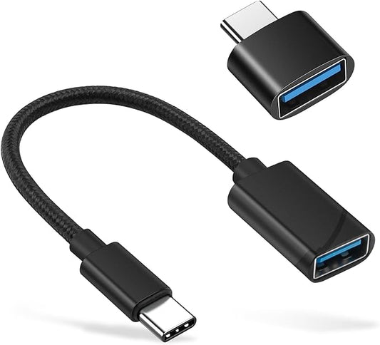 BORLTER CLAMP USB C to USB 2.0 Adapter, Type-C OTG Cable [2 Pack] USB Type C Male to USB Female Adapter, USB-C Adapter for MacBook 2019/2018/2017,iPad,Samsung Galaxy and More