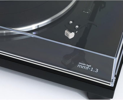 Music Hall mmf-1.3 Turntable Belt Drive Electronic Speed Control Aluminum Tonearm Audio Technica Cartridge Built-in Phono Pre-Amp Vibration-Damping Features Included Easy Set-Up and Elegant Design