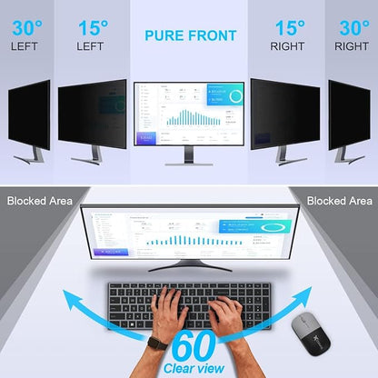 [3-Pack 24 Inch Privacy Screen for Monitor Computer Screen Privacy Filter for 16:9 Widescreen Monitor Desktop PC Anti-Glare Protector and Blue Light UV-Blocking