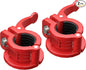 MAXRICH T Barbell Clamp 1 inch Multiple Sizes & Adjustable Weight Clips for Barbell Quick Release Barbell Clips|Barbell Collar Bar Locks for Weight Lifting (Red)