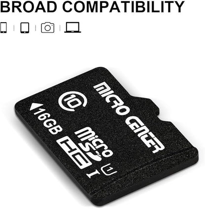 Micro Center 16GB Class 10 MicroSDHC Flash Memory Card with Adapter for Mobile Device Storage Phone, Tablet, Drone & Full HD Video Recording - 80MB/s UHS-I, C10, U1 (10 Pack)