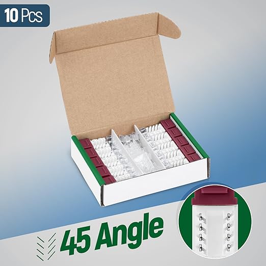 Everest 45° Angled RJ45 Cat6A Keystone Jacks 10-Pack in Red - Slim Profile Female RJ45 Connectors - Cat 6A Keystone Jack - Compatible with 45° Angled Speed Termination Tool - 45Term (B0BL3GS7ZY)