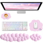 Sushret Cloud Wrist Rest for Computer Keyboard and Mouse Pad Set, Pink