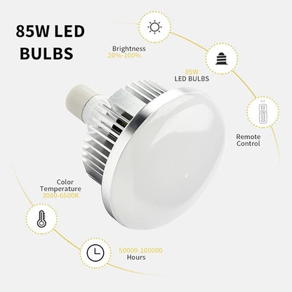 BEIYANG 2Pack 85W Photography Light Bulb for Softbox Lighting Kit Photography Soft Box Studio 6000K Bulbs LED Lighting, Remote Set