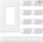 ELEGRP Matte White 1-Gang Screwless Decorative Wall Plates, Standard Size Unbreakable Thermoplastic Faceplate Cover for Decorator Receptacle Outlet Switch, UL Listed (100 Pack)