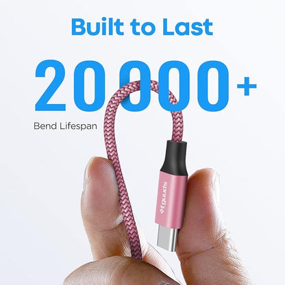 etguuds 4ft USB A to USB C Cable 3A Fast Charging, 2-Pack USB A to USB Type C Charger Cord for iPhone 16 15 Pro/Pro Max/Plus, for Samsung Galaxy S24 S23 S22 S21 S20 S10 A55 A54 Flip Note, Moto, Pink