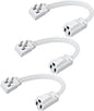 DEWENWILS Heavy Duty 1 Ft Extension Cord with 3-Prong Flat Plug, 15A/1875W 14/3 SPT-3 Flat Wire, Space-Saving for Home Office Appliances & Electronics, ETL Certified, 3-Pack (White)