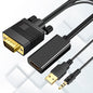 Kirzi VGA (Sources) to HDMI (Display) Cable 6ft with Audio, VGA Maleto HDMI Male Converter Cord Adapter Cable Compatible Witch Computer/Laptop to Monitor/TV, Desktop Laptop Projector to Monitor HDTV
