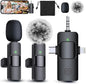 PQRQP 3 in 1 Professional Wireless Lavalier Microphone for iPhone, Android, Camera, Wireless Microphones, Mini Microphone, Crystal Clear Sound Quality for Recording, Live Streaming, YouTube, TikTok
