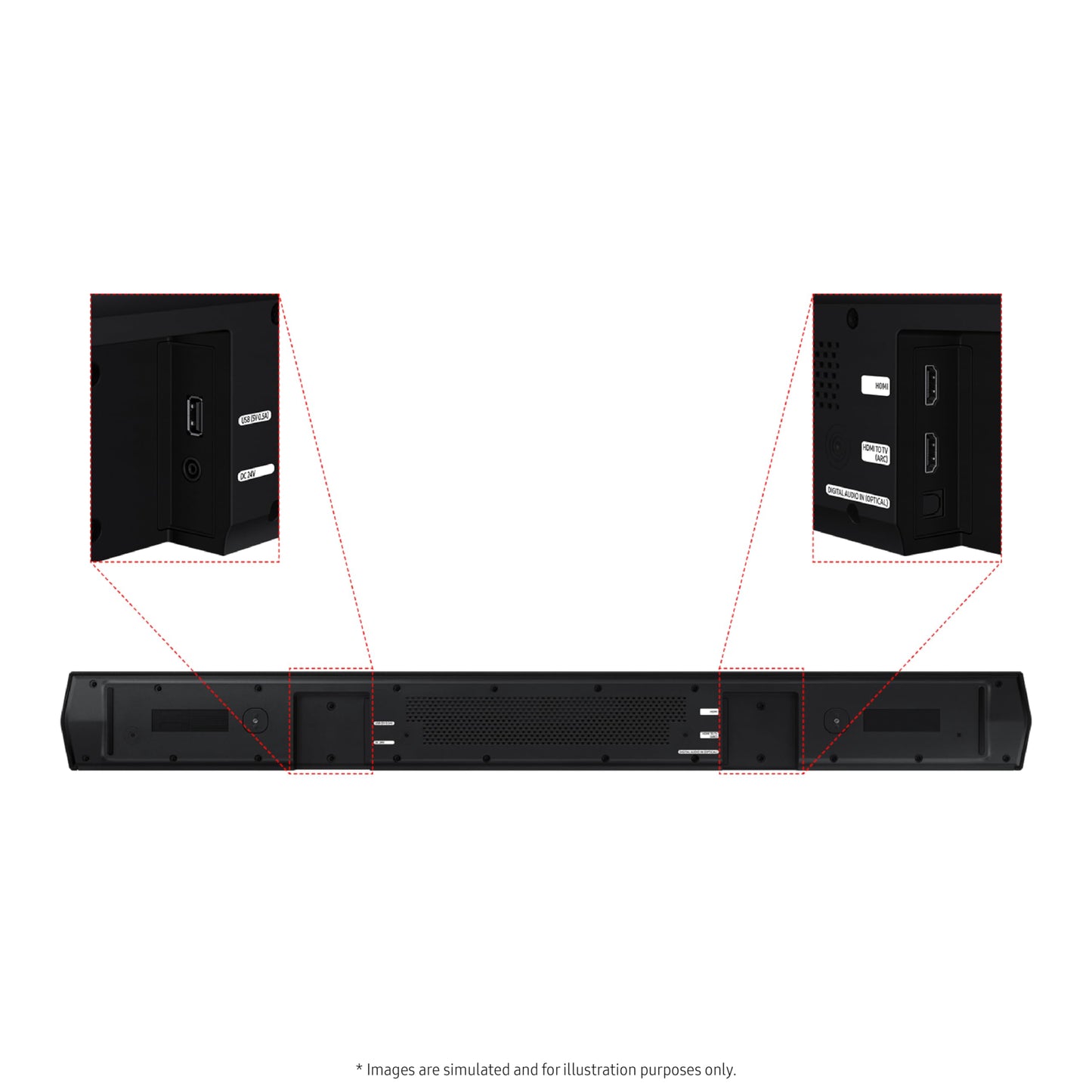 Samsung HW-B750D/ZA 5.1 ch Soundbar w/ Dolby Audio, Surround Sound expansion, Bass Boost, Adaptive Sound, DTS Virtual:X, Wireless Subwoofer, 2024