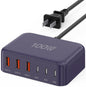 USB Fast Charger Block 50% Smaller 100W Max 6-Port GaN USB Charging Station