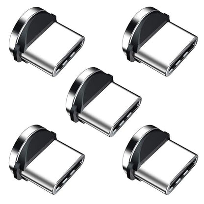 Ankndo Magnetic Connector Tip Heads [5-Pack] USB C Adapter 360 Rotating Strong Phone Cable Adapter for Type C Device