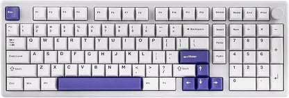 EPOMAKER Galaxy100 QMK/VIA Wireless Mechanical Keyboard with 8000mAh Battery and Numpad, CNC Aluminum, Full Size Gaming Keyboard, USB-C/BT5.0/2.4Ghz (White Purple, Wisteria Linear Switch)